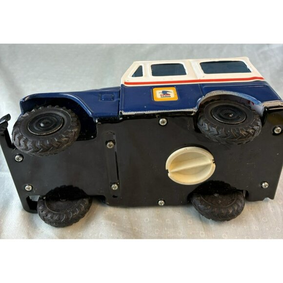 VTG 1970s USPS US Mail Postal Metal Jeep Coin Bank, Western Stamping Corp. Korea - Picture 8 of 9